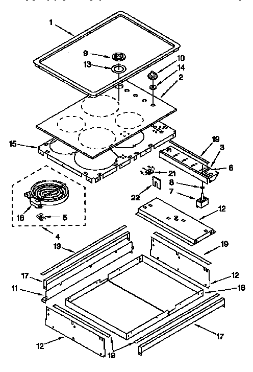 Kenmore 6654579390 cooktop parts diagram