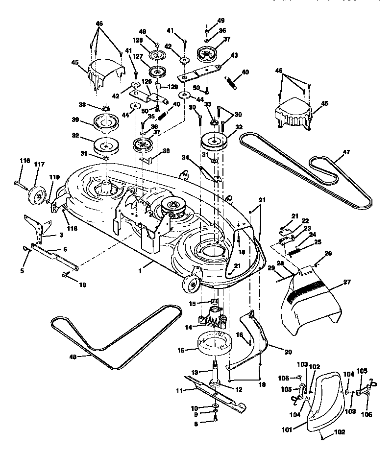 Craftsman 917250510 mower deck diagram