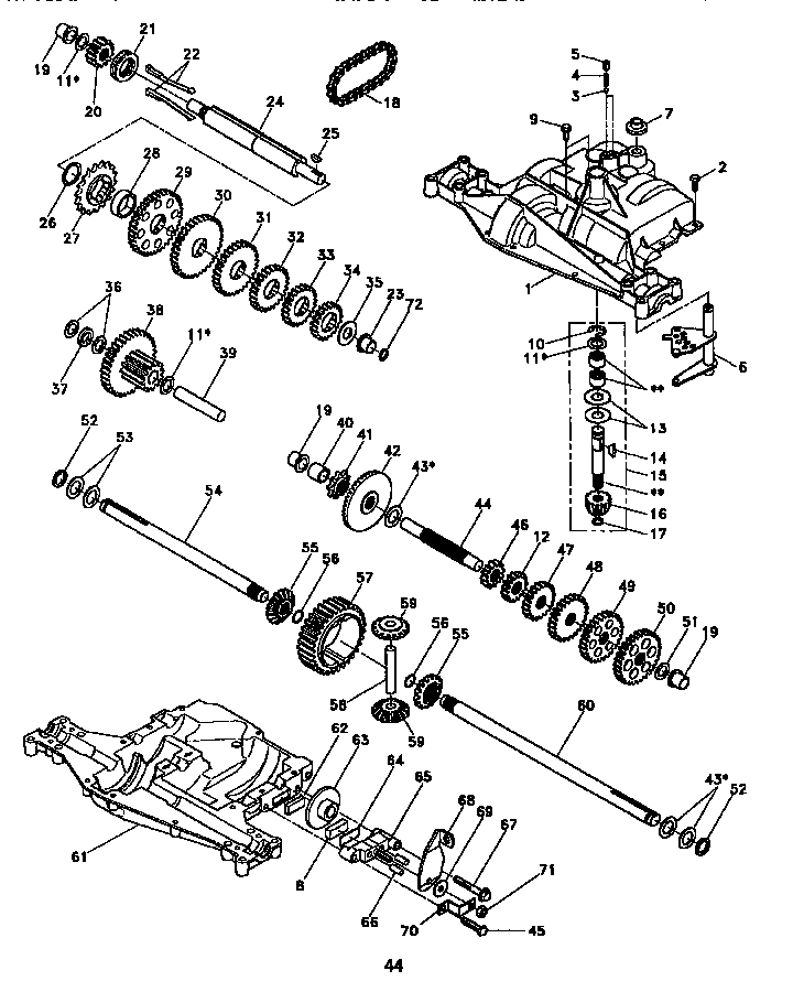 Footedana 4360-81 transaxle diagram