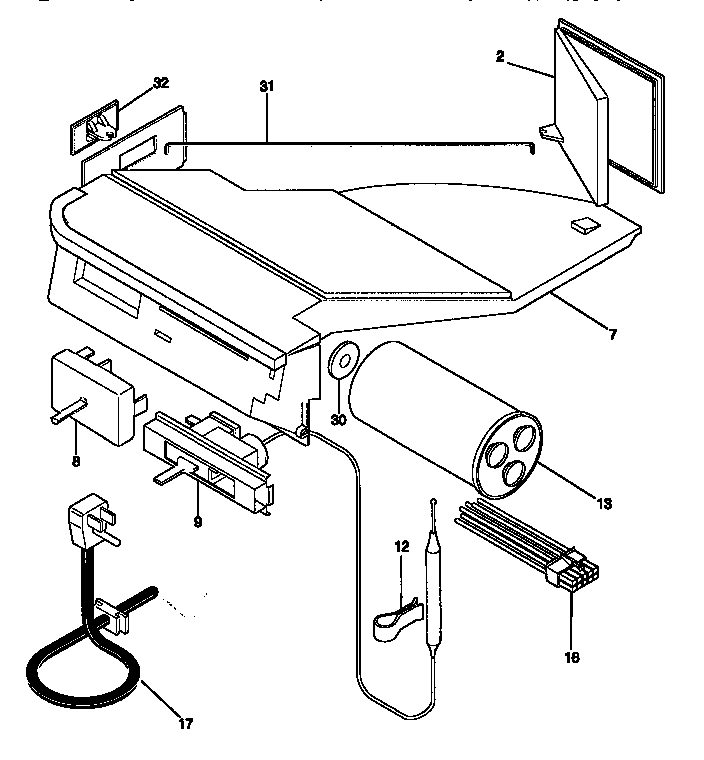 Kenmore 2539750610 control panel diagram