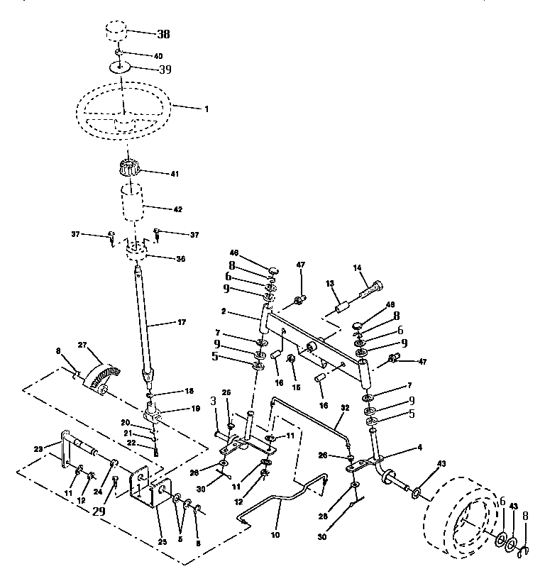 Craftsman 917257563 steering assembly diagram