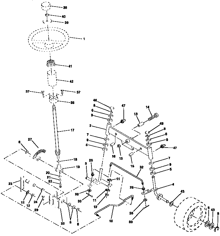 Craftsman 917252530 steering assembly diagram