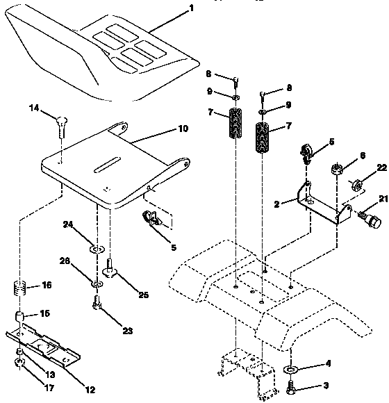 Craftsman 917252530 seat assembly diagram