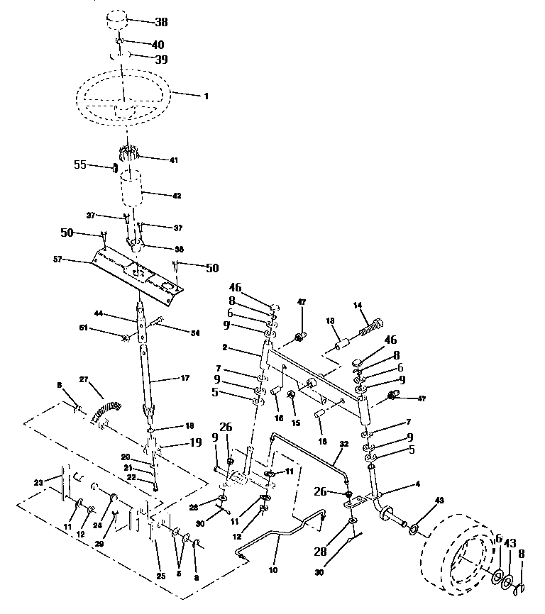 Craftsman 917252580 steering assembly diagram