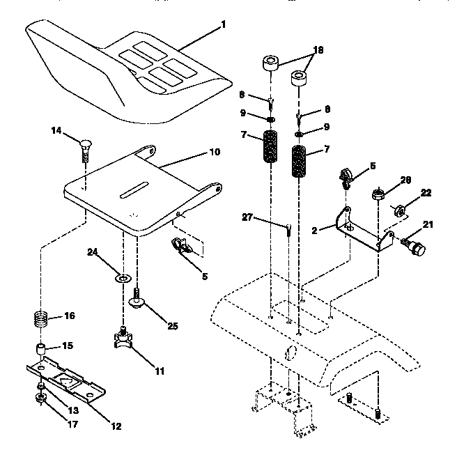 Craftsman 917252580 seat assembly diagram