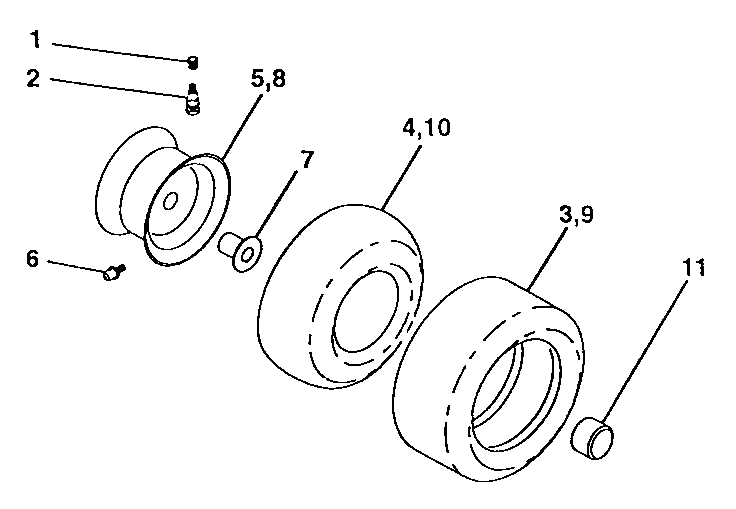 Craftsman 917252580 wheels and tires diagram