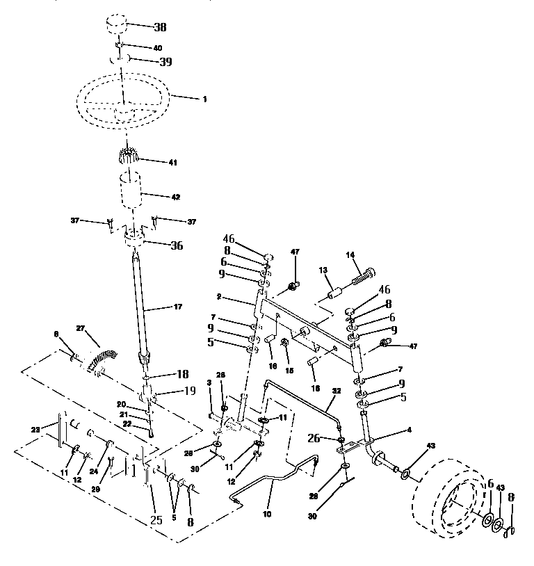 Craftsman 917252560 steering assembly diagram