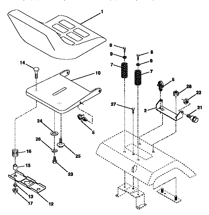 Craftsman 917252560 seat assembly diagram