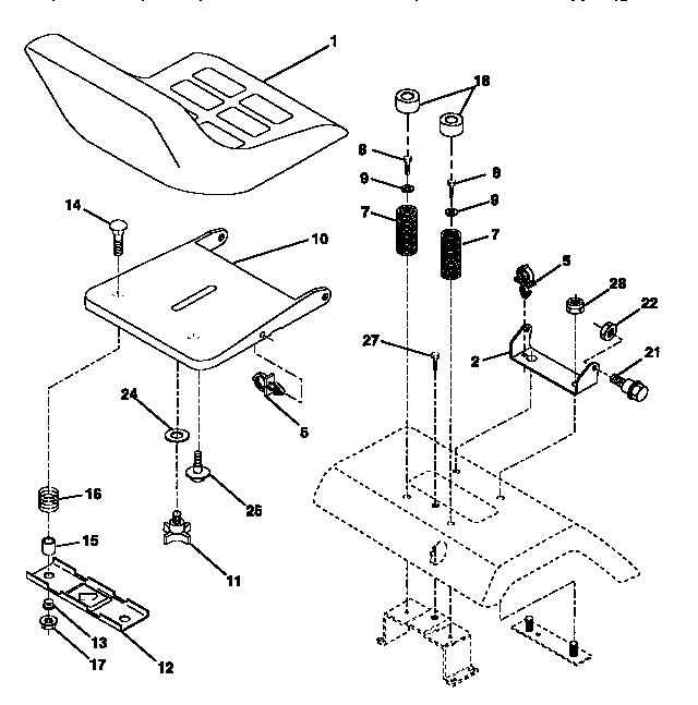 Craftsman 917252710 seat assembly diagram