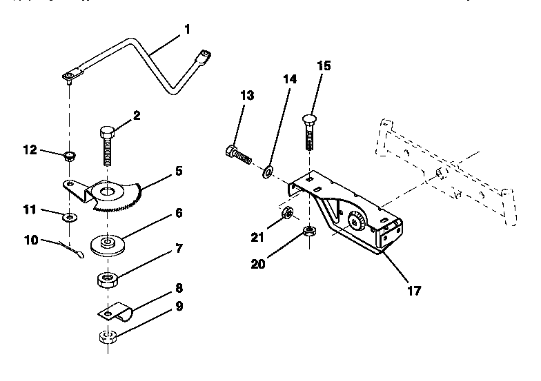 Craftsman 917252550 sector gear/axle support diagram