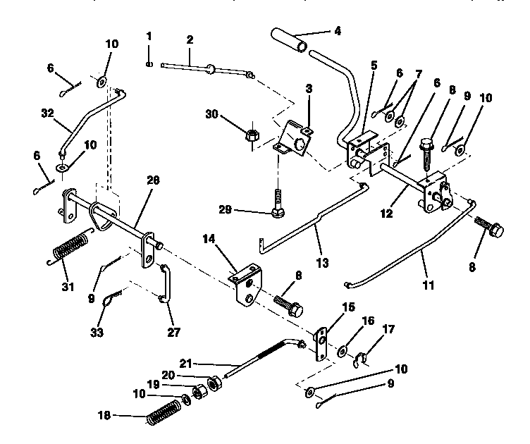 Craftsman 917252550 brake/rear mower lift assembly diagram