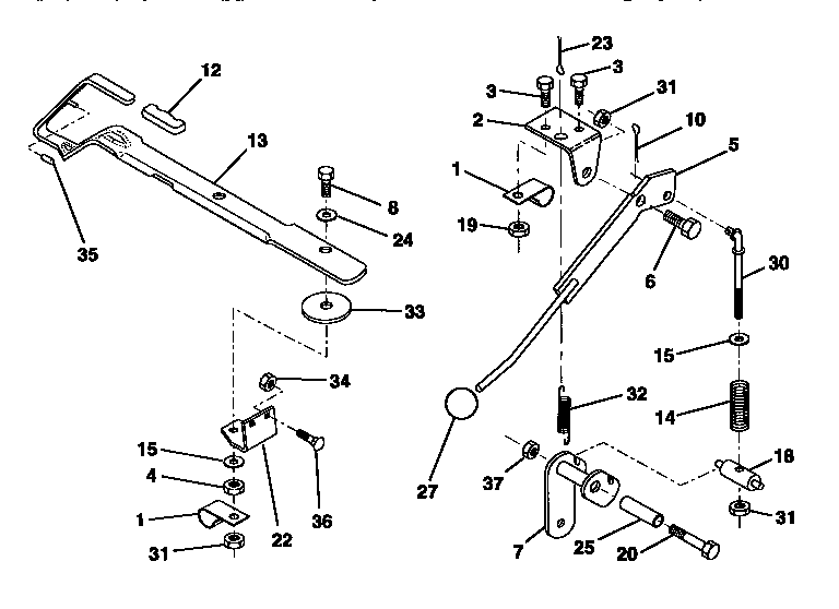 Craftsman 917252550 mower lift lever diagram
