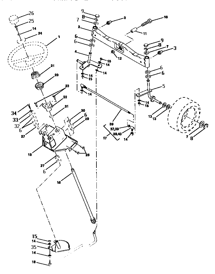 Craftsman 917250520 steering assembly diagram