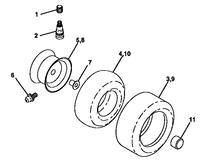 Craftsman 917250520 wheels and tires diagram
