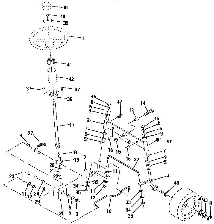 Craftsman 917252711 steering assembly diagram