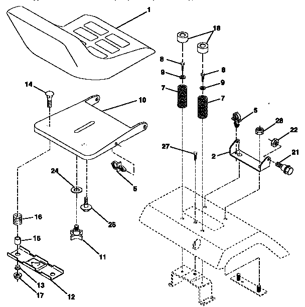 Craftsman 917252711 seat assembly diagram
