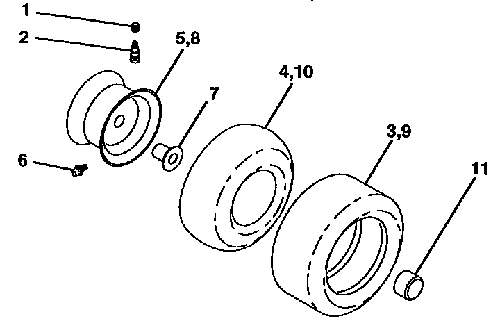 Craftsman 917252711 wheels and tires diagram