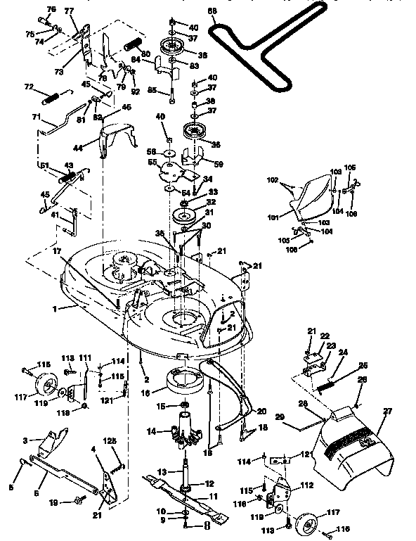 Craftsman 917252711 mower deck diagram