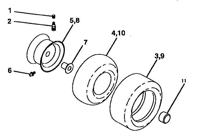 Craftsman 143252700 wheels and tires diagram