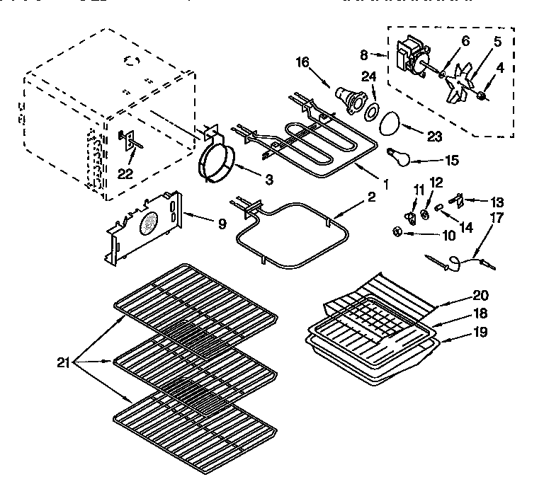 KitchenAid KERC507YWH0 oven diagram
