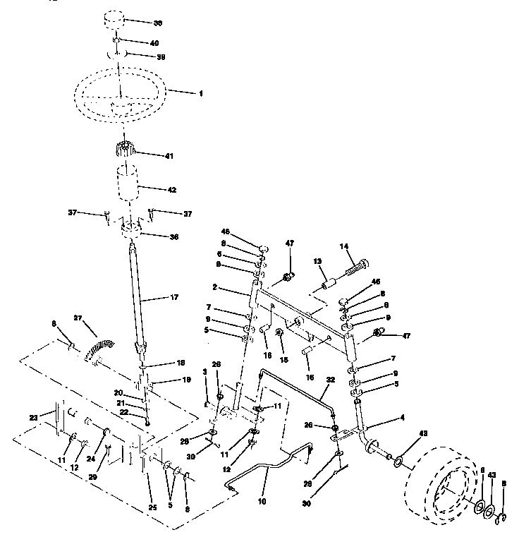 Craftsman 917252540 steering assembly diagram
