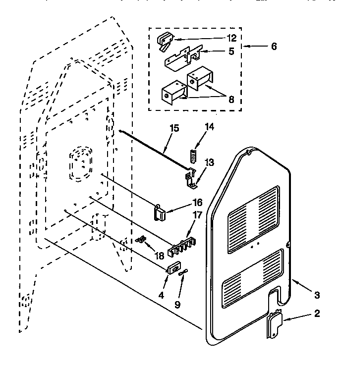 KitchenAid KERC507YWH1 rear chassis diagram