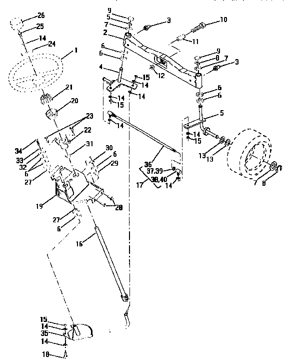 Craftsman 917250550 steering assembly diagram