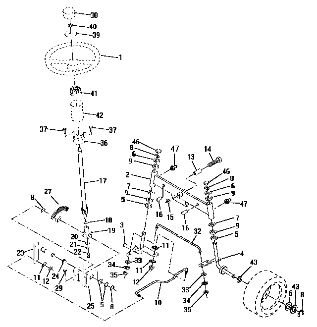 Craftsman 917252700 steering assembly diagram