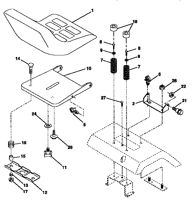 Craftsman 917252700 seat assembly diagram