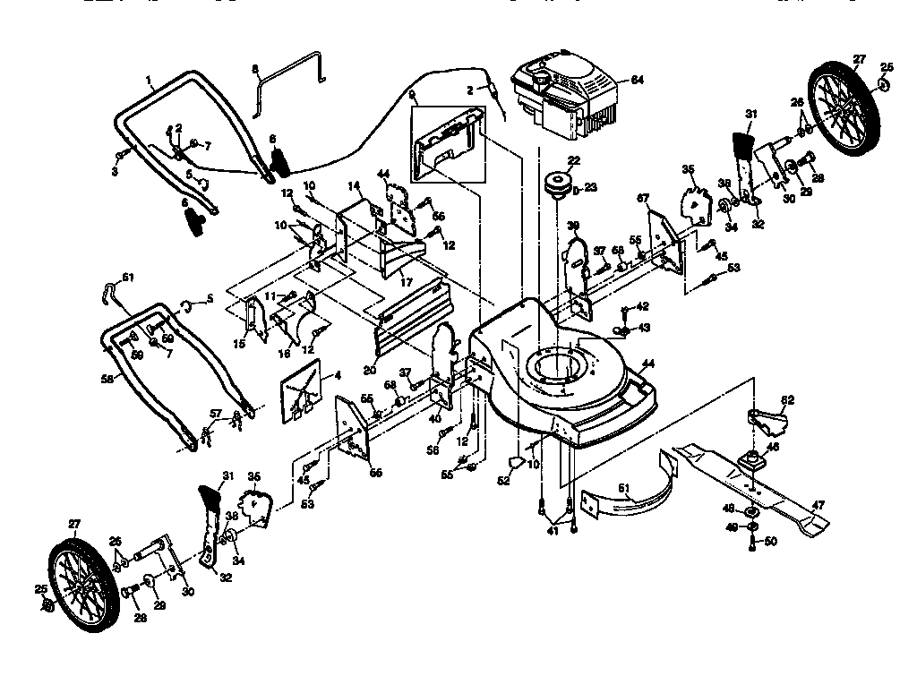 Craftsman 917372920 rotary lawn mower diagram