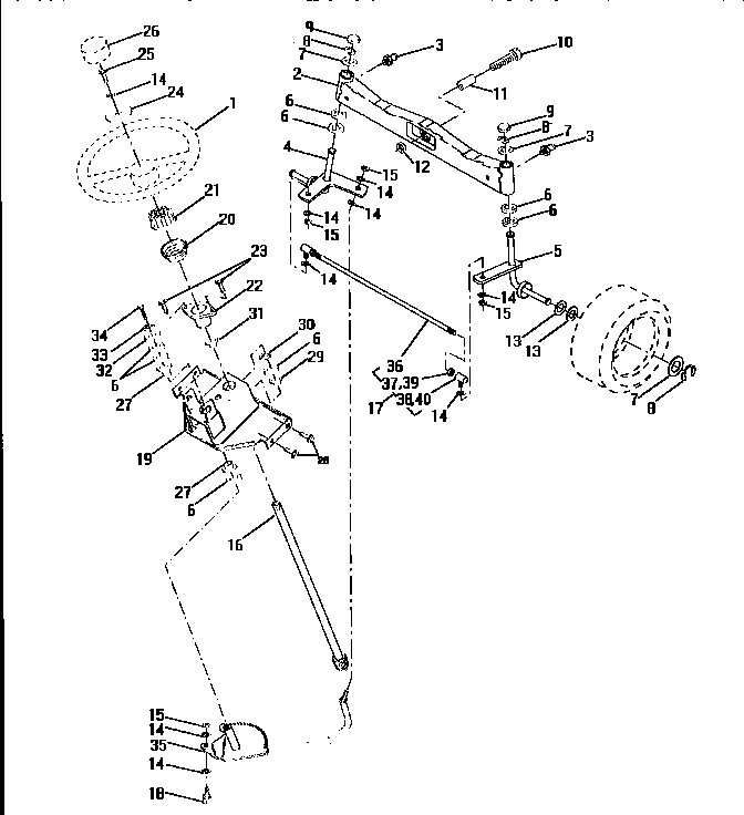 Craftsman 917250560 steering assembly diagram