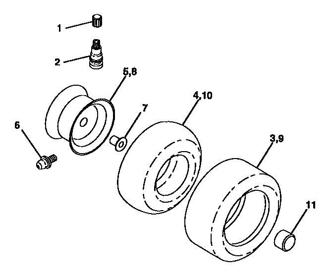 Craftsman 917250560 wheels and tires diagram