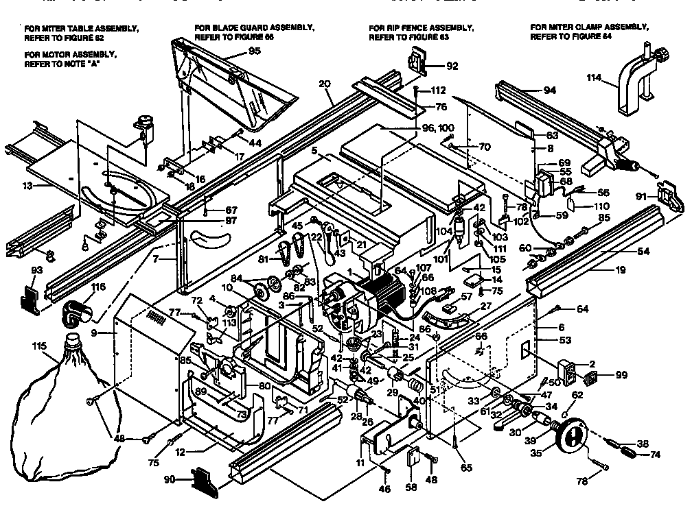 Craftsman 315221850 craftsman 10"table saw-315.221850 diagram