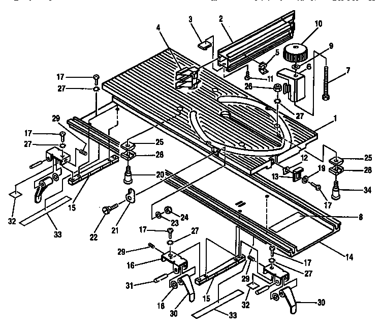 Craftsman 315221850 sliding miter table assembly diagram
