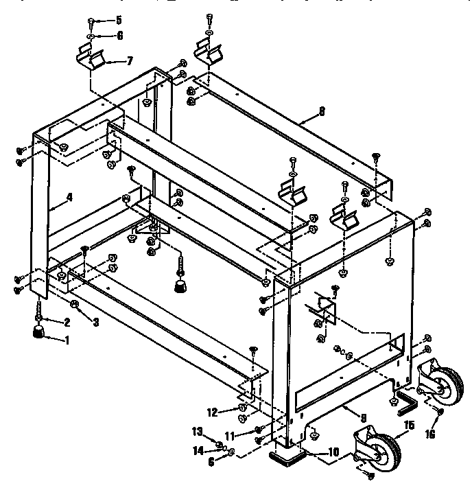 Craftsman 315221850 stand assembly with casters diagram