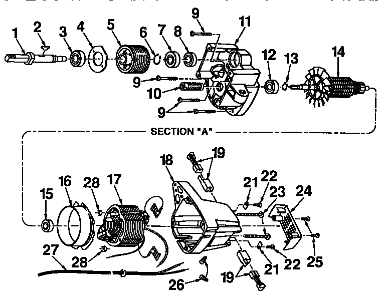Craftsman 315221850 motor assembly diagram