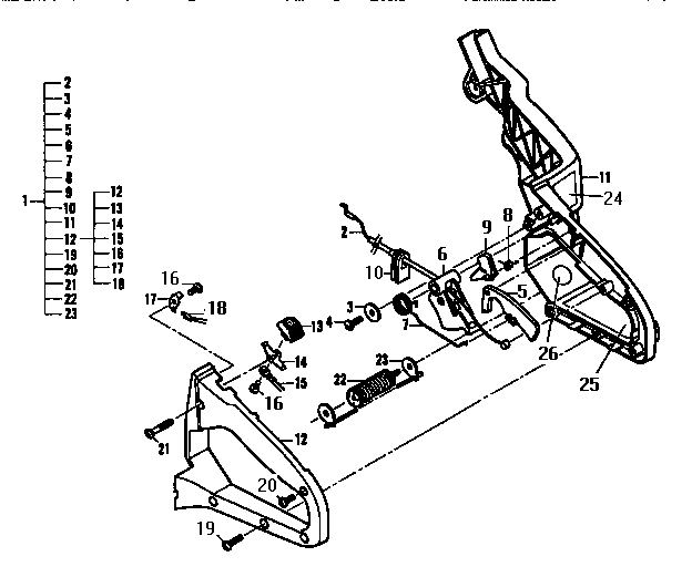 McCulloch MAC 4600 11-600465-00 rear handle diagram