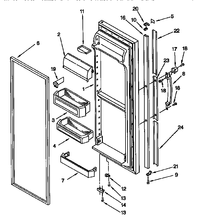 Kenmore 1069545712 refrigerator door diagram