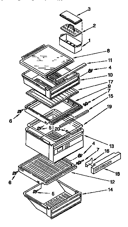 Kenmore 1069547622 refrigerator shelf diagram