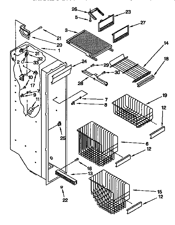 Kenmore 1069547622 freezer liner diagram