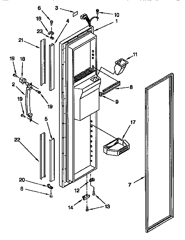 Kenmore 1069547622 freezer door diagram