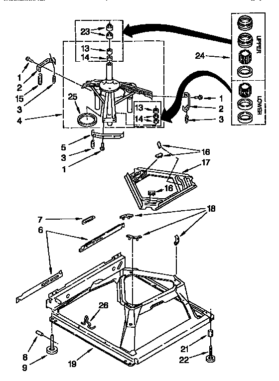 Kenmore 11092586400 machine base diagram