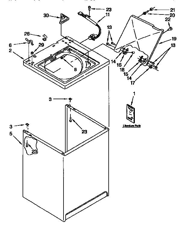 Kenmore 11092591420 top and cabinet diagram