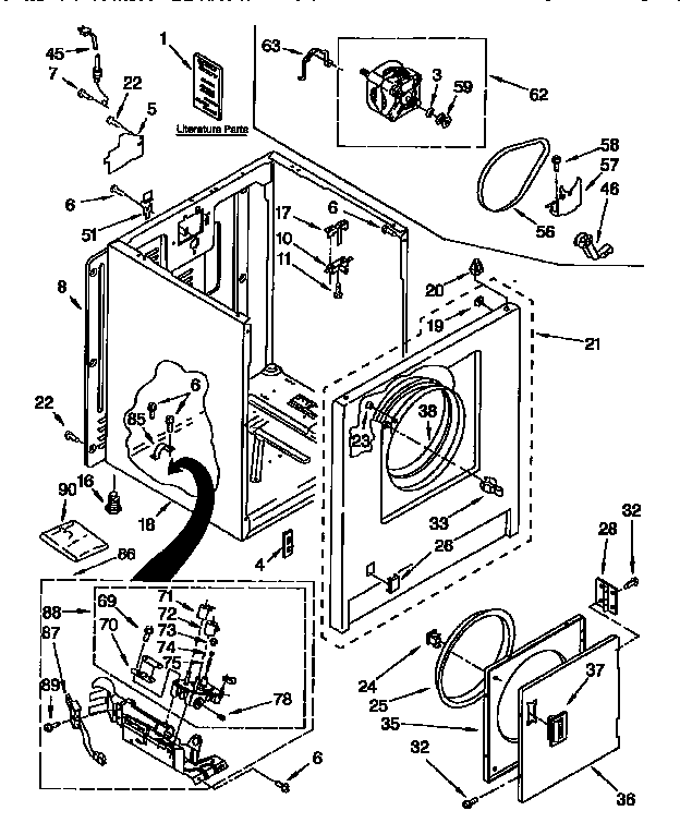 Kenmore 11097550120 cabinet diagram