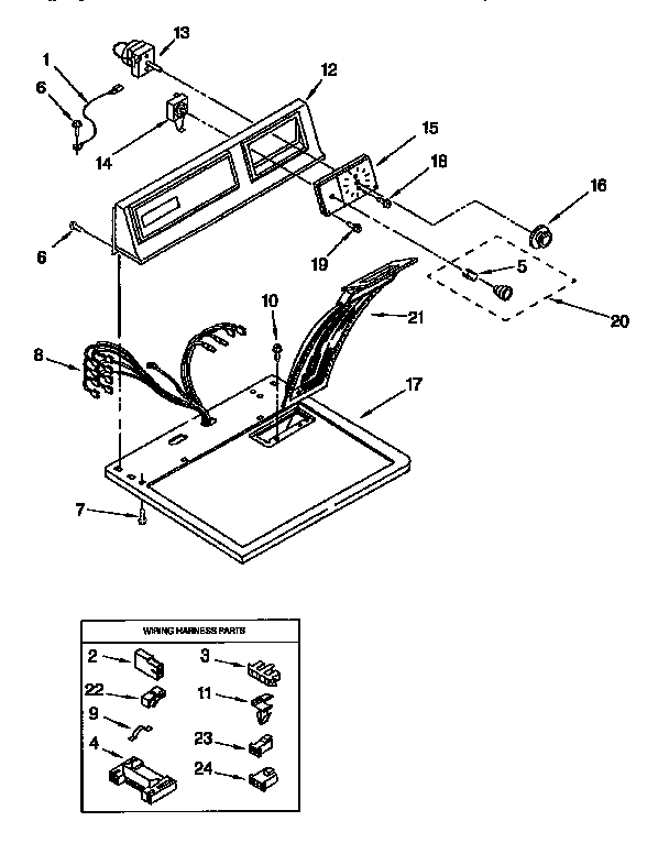 Kenmore 11097550120 top and console diagram