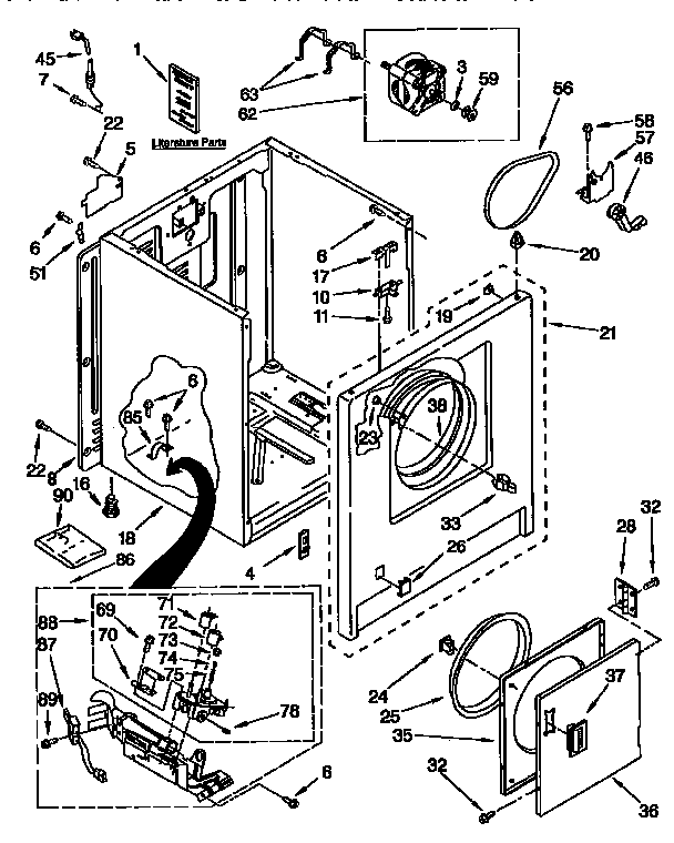Kenmore 11097529820 cabinet diagram