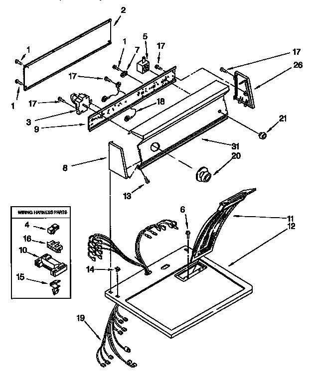 Kenmore 11096551220 top and console diagram