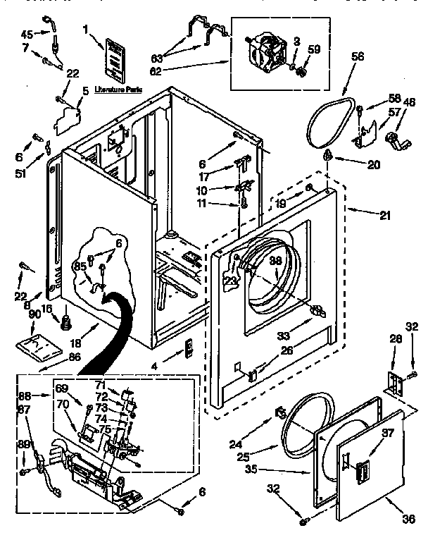 Kenmore 11097510120 cabinet diagram