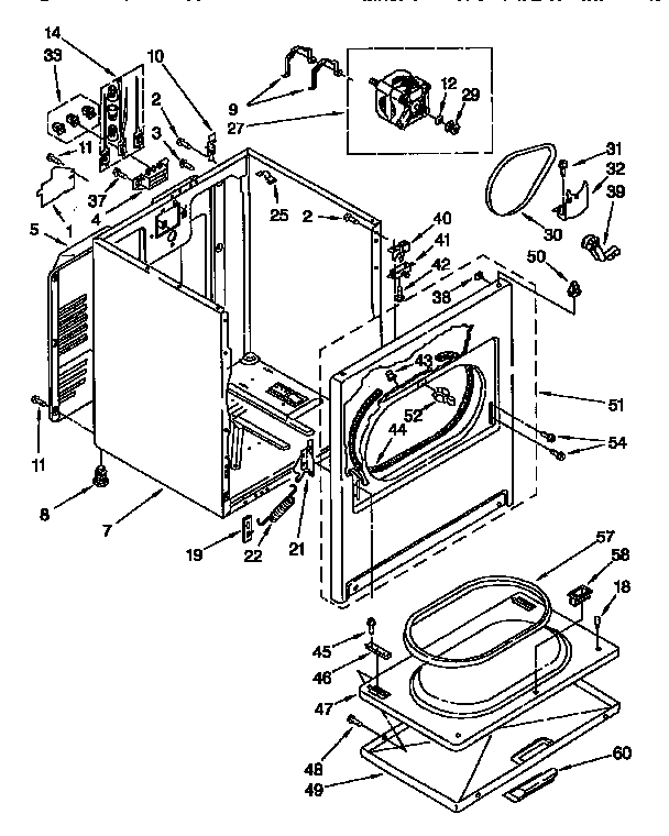Kenmore 11096574820 cabinet diagram