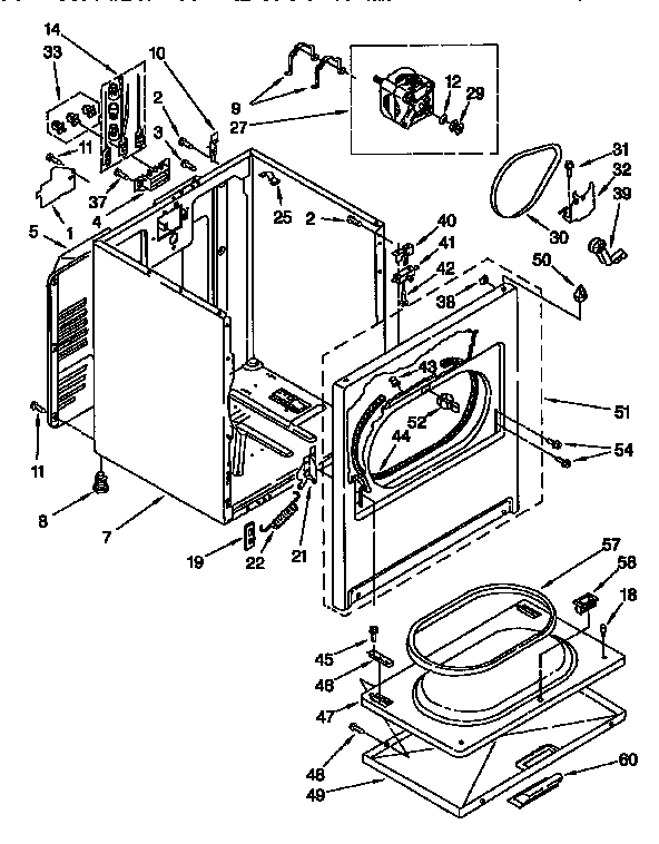 Kenmore 11096580120 cabinet diagram